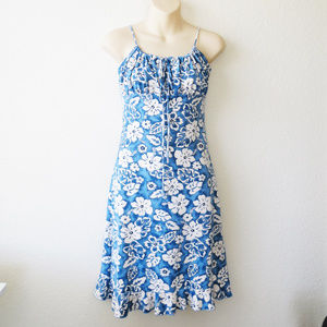White Hibiscus Drawstring Dress